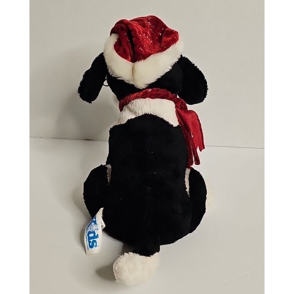 Vtg Hug & Luv Musical Plush Dog Sings " Silver Bells" Christmas Tune 12"x7"x7" - Picture 3 of 4